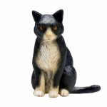 فیگور گربه سیاه و سفید Cat sitting black and white mojo 387371
