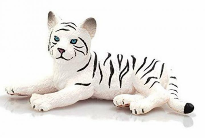 فیگور توله ببر سفید White Tiger Cub Lying Down Mojo 