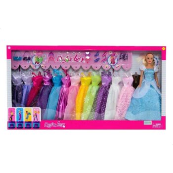 ست 12 تایی لباس باربی Barbie With Dresses Set 8362