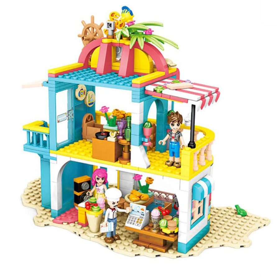 SY 6571-girl Seafood Restaurant Building Blocks Toy