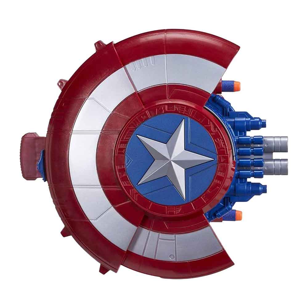 تفنگ نرف هازبرو مدل Hasbro Marvel Captain America Blaster Reveal Shield Nerf Darts Avengers B9943