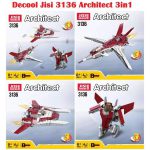 لگو هواپیما Decool Jisi 3136 Architect 3in1 AirFighter Airplane Blocks 