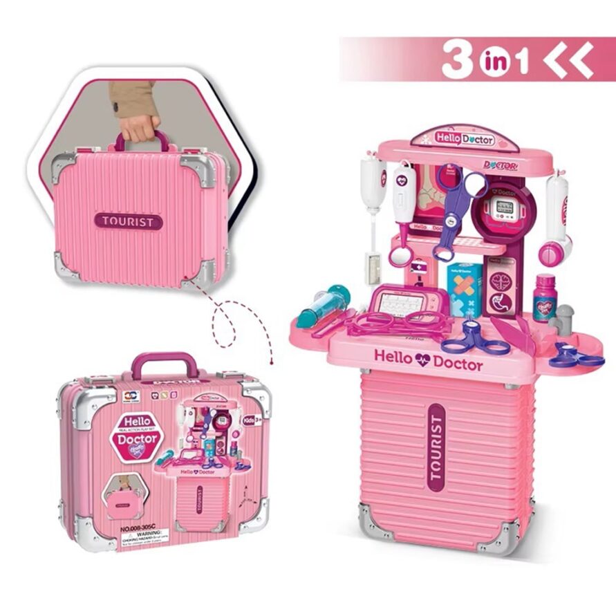ست پزشکی چمدانی 3 در 1 کودکان کد Hello Doctor 008-305C
