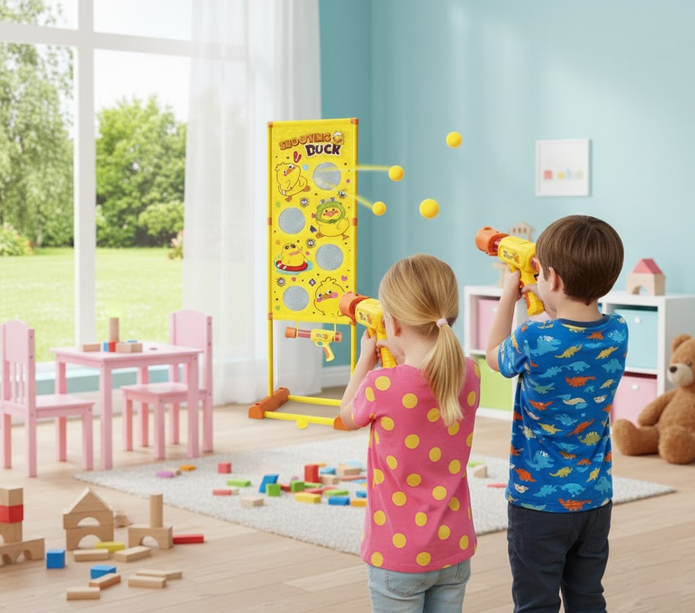 تفنگ تیر فومی کودک با سیبل اردک و دایناسور کد A118 و A119